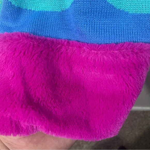 Trolls World Tour Trolls Girl's Poppy Sweater Knit Dress (Blue/Pink, 7-8) - Picture 9 of 14